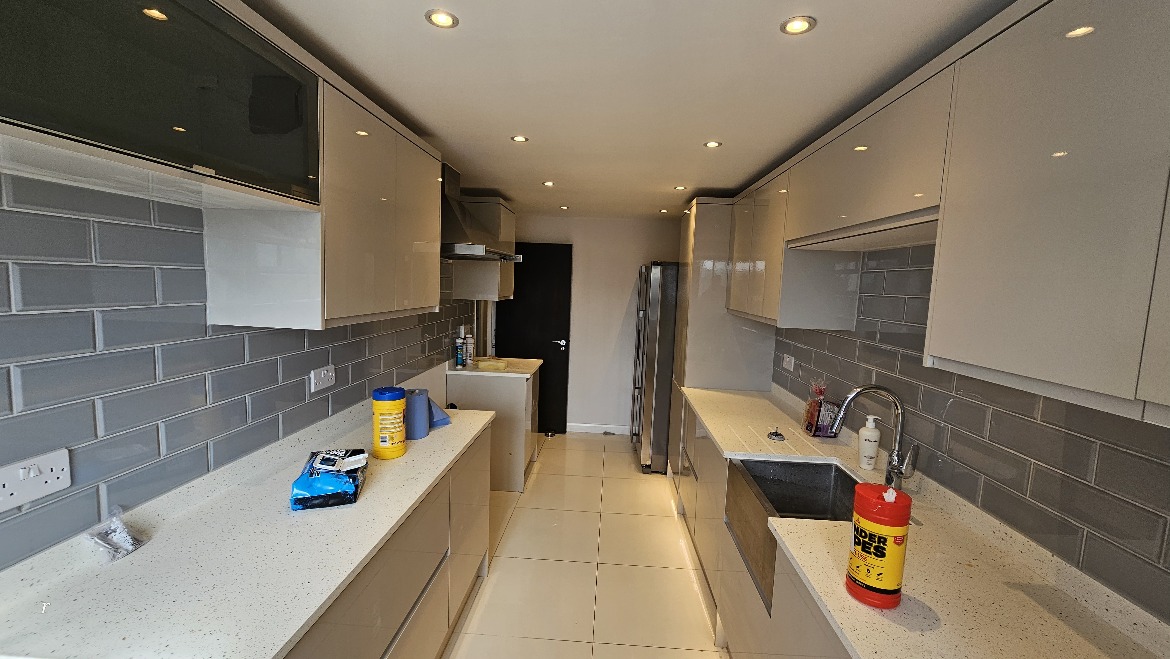 Kitchen Grey Metro Tile Splashback